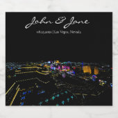 Gepersonaliseerde Las Vegas skyline mousserende wi Sparkling Wijnetiket (Enkel label)