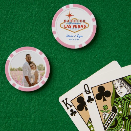 Gepersonaliseerde Las Vegas Wedding Favoriet Poker Chips (Pokertafel (Dubbel))