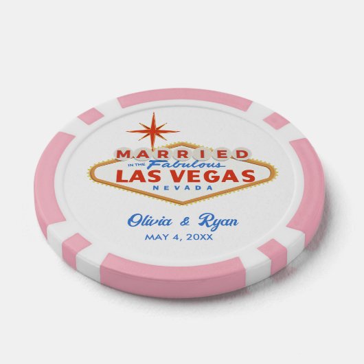 Gepersonaliseerde Las Vegas Wedding Favoriet Poker Poker Chips (Enkel)
