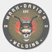 Gepersonaliseerde Lasser Metaal Arbeider Lassen Wo Ronde Sticker (Voorkant)