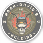 Gepersonaliseerde Lasser Metaal Arbeider Lassen Wo Sticker (Voorkant)