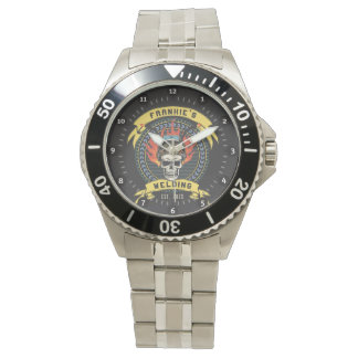 Gepersonaliseerde Lasser Skull Worker Lassen Works Horloge