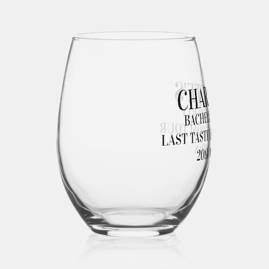 Gepersonaliseerde Last Taste of Freedom Bacheloret Wijnglas Zonder Voet (Rechts)