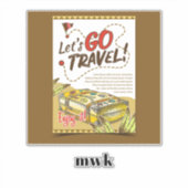 Gepersonaliseerde Laten we gaan reizen! Sticker (Voorkant)