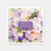 Gepersonaliseerde Lavendar Bloemen Trouwservetten Servetten (Voorkant)