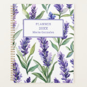 Gepersonaliseerde Lavendel Bloemen 2025 Planner (Voorkant)