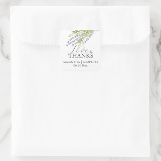 Gepersonaliseerde lavendel bruiloft gunst Stickers (Tas)