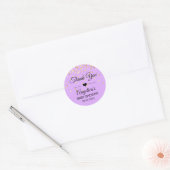 Gepersonaliseerde Lavendel en gouden Baby shower l Ronde Sticker (Envelop)