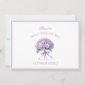 Gepersonaliseerde Lavendel Hydrangea Bow Bloemenme Kaart (Voorkant)