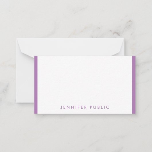 Gepersonaliseerde Lavendel Kleur Handgeschreven Mo Notitiekaartje (Voorkant)