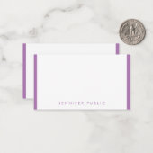 Gepersonaliseerde Lavendel Kleur Handgeschreven Mo Notitiekaartje (Voorkant / Achterkant in situ)