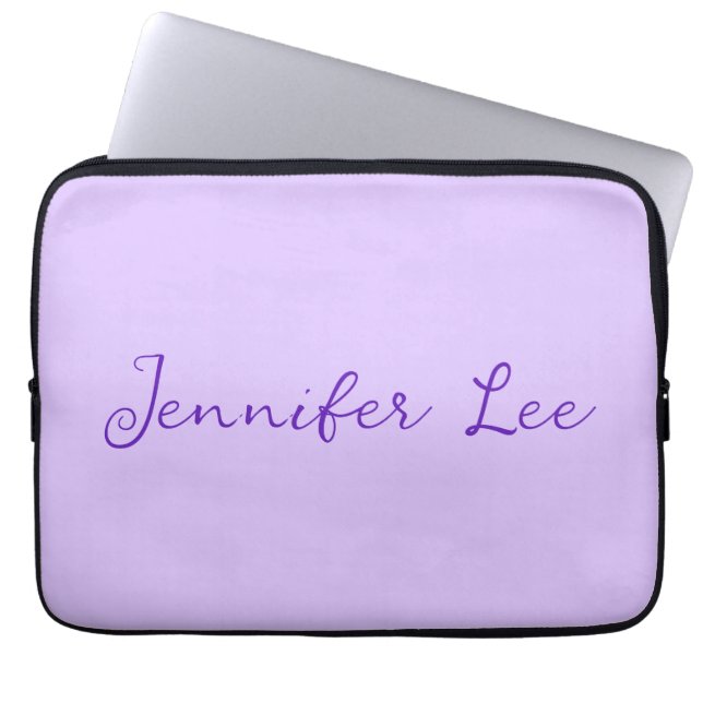 Gepersonaliseerde lavendel laptop sleeve (Voorkant)