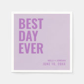 Gepersonaliseerde Lavendel Paarse beste dag ooit b Servet (Voorkant)
