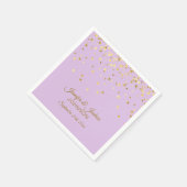 Gepersonaliseerde lavendel Paarse gouden Confetti  Servet (Hoek)