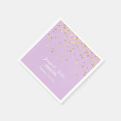 Gepersonaliseerde lavendel Paarse gouden Confetti Servet (Hoek)