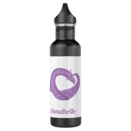 Gepersonaliseerde lavendel paarse hart draak op wi waterfles  (Links)