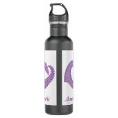 Gepersonaliseerde lavendel paarse hart draak op wi waterfles  (Achterkant)