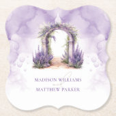 Gepersonaliseerde Lavendel tuin bruiloft Kartonnen Onderzetters (Voorkant)