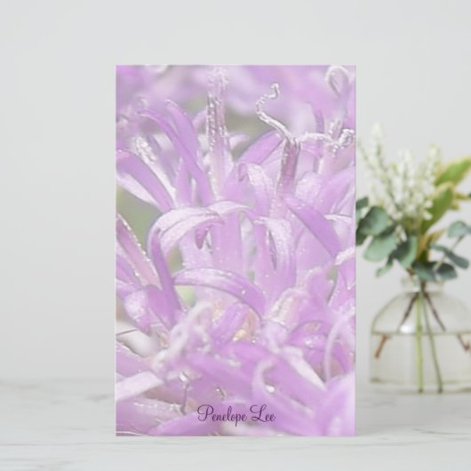 Gepersonaliseerde  lavendel wilde bloemen briefpapier (Staand voorkant)