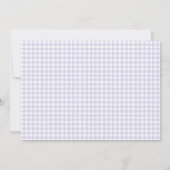 Gepersonaliseerde lavendel & witte Gingham kaart (Achterkant)