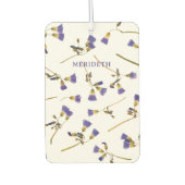 Gepersonaliseerde lavendelbloemen op wit luchtverfrisser (Voorkant)