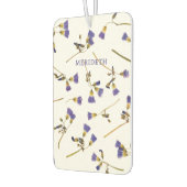 Gepersonaliseerde lavendelbloemen op wit luchtverfrisser (Links)