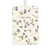 Gepersonaliseerde lavendelbloemen op wit luchtverfrisser (Achterkant)