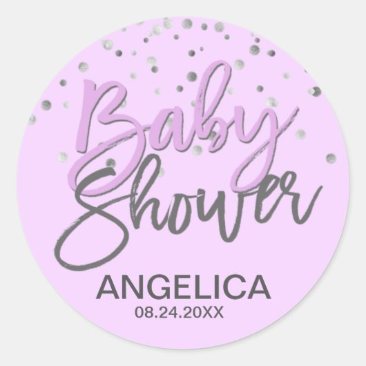 Gepersonaliseerde LAVENDER Baby shower Labels Afdi (Voorkant)