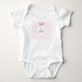 Gepersonaliseerde Layla Baby Meisje Kwekerij Bow & Romper (Voorkant)