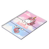 Gepersonaliseerde Layla Unicorn Girlie Notitieboek (Linkerzijde)