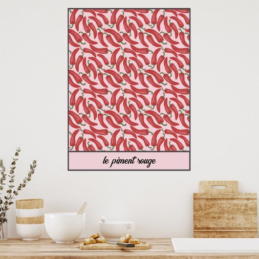 Gepersonaliseerde Le Piment Rouge Poster (Keuken)