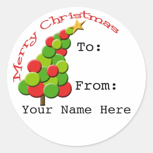 Gepersonaliseerde Leaning Tree Gift Label Stickers (Voorkant)