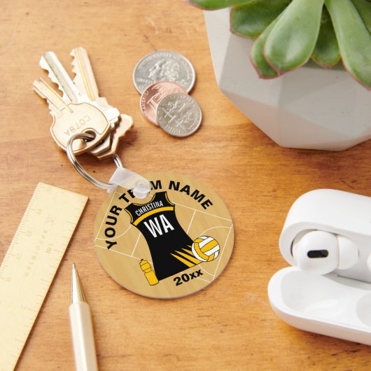 Gepersonaliseerde leden van netbalclub sleutelhanger (Bureau)