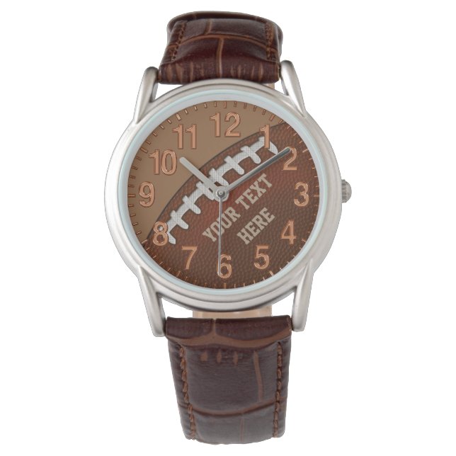 Gepersonaliseerde lederen Footballs horloges (Voorkant)