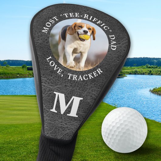 Gepersonaliseerde lederen monogram DOG DAD Pet Pho Golfheadcover