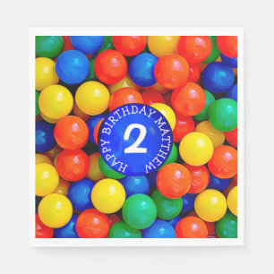 Gepersonaliseerde leeftijd en naam Ball Pit Thema  Servet