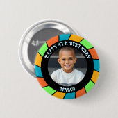 Gepersonaliseerde leeftijd, naam en foto verjaarda ronde button 5,7 cm (Voorkant /achterkant)
