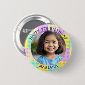 Gepersonaliseerde leeftijd, naam en foto verjaarda ronde button 5,7 cm (Voorkant /achterkant)