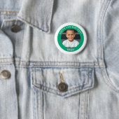 Gepersonaliseerde leeftijd, naam en foto verjaarda ronde button 5,7 cm (In situ)