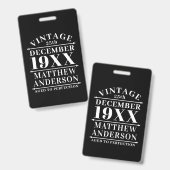 Gepersonaliseerde  leeftijd tot perfecte badge (Voor- en achterkant)