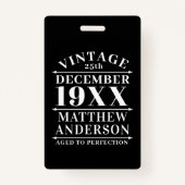 Gepersonaliseerde  leeftijd tot perfecte badge (Achterkant)