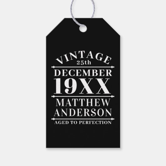 Gepersonaliseerde  leeftijd tot perfecte cadeaulabel (Voorkant)