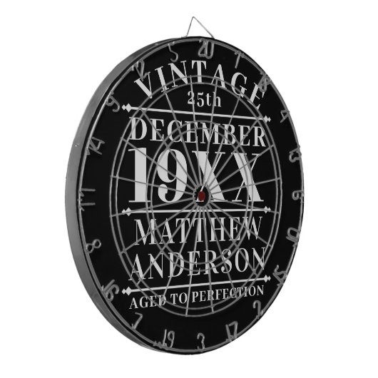 Gepersonaliseerde  leeftijd tot perfecte dartbord (Voorkant Links)