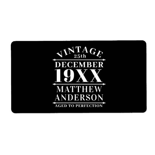 Gepersonaliseerde  leeftijd tot perfecte etiket (Voorkant)