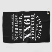 Gepersonaliseerde  leeftijd tot perfecte golfhanddoek (Horizontaal)