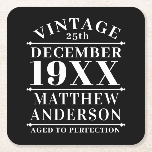 Gepersonaliseerde  leeftijd tot perfecte kartonnen onderzetters (Voorkant)