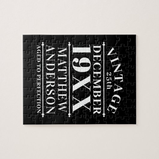 Gepersonaliseerde  leeftijd tot perfecte legpuzzel (Horizontaal)