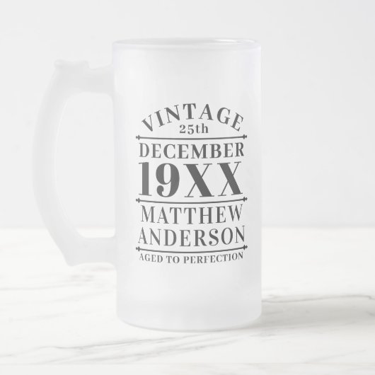 Gepersonaliseerde  leeftijd tot perfecte matglas bierpul (Links)