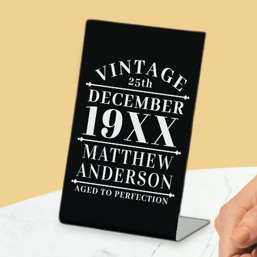 Gepersonaliseerde leeftijd tot perfecte reclamebord met voetstuk