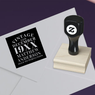 Gepersonaliseerde leeftijd tot perfecte rubberstempel